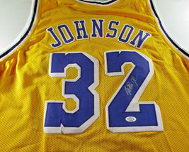 MAGIC JOHNSON / NBA HALL OF FAME / AUTOGRAPHED L.A. LAKERS CUSTOM JERSEY / COA image 1