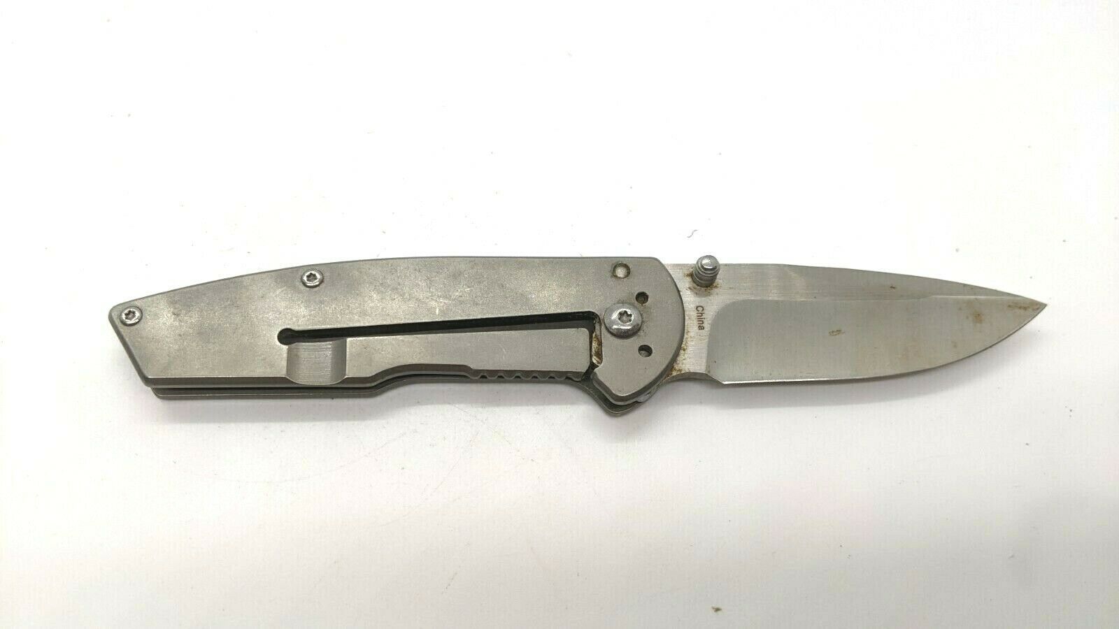 Bass Pro Shops Folding Pocket Knife Plain Edge Frame Lock Stainless ...