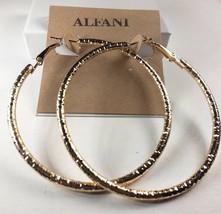 Alfani Gold Large Size Paved Hoop Earrings - New - $23.76