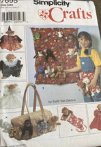 Vtg Simplicity 7695 Pattern Doll Organizer Beanie Baby Costume Witch Plush Bag - $10.88