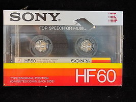 New Audio Cassette Tape Sony HF60 Type I Medium Bias New 60 Minutes - $4.95