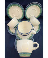 Pfaltzgraff White Coffee Cups Saucers (6) Ocean Breeze 12 Pieces - $42.00