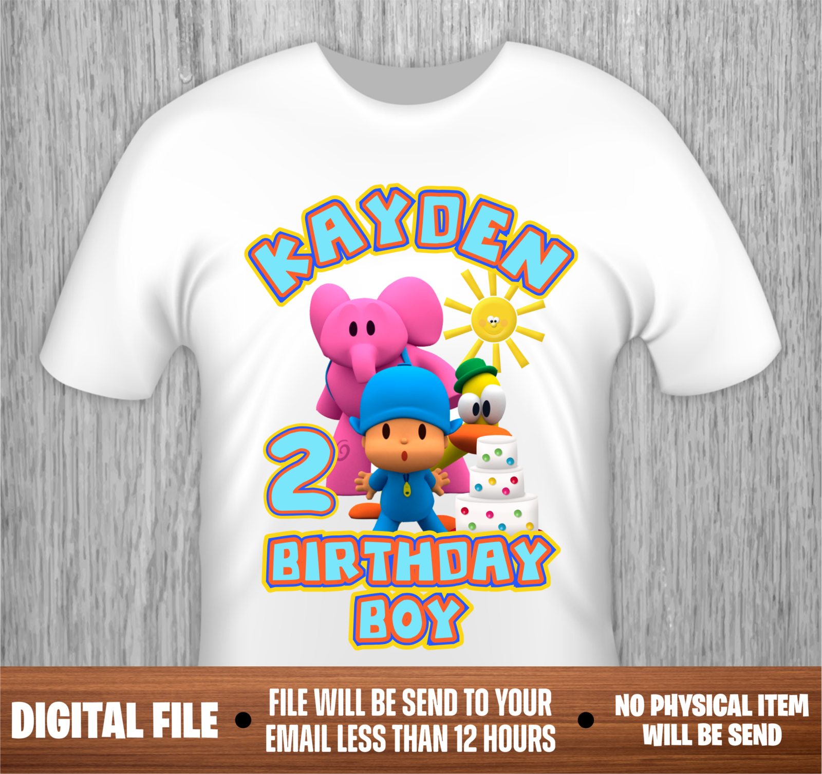 Pocoyo Shirt, Personalized Pocoyo Shirt, Pocoyo Birthday Shirt - Fabric ...