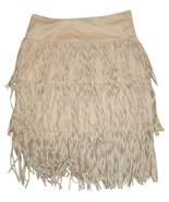 Romeo Juliet Country Cool Skirt Small 2 4 Tan $138 Beige Cowgirl Faux Su... - £56.33 GBP