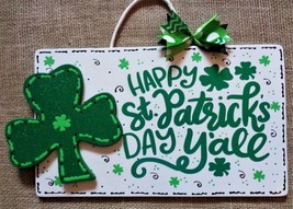 Holographic Glittered ST. PATRICK&#39;S DAY Shamrock SIGN Wall Door Hanger P... - $31.99