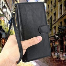 LG Stylo 6 Wallet Case PU Leather Zipper Pocket Magnetic Detachable Cover Black - $28.62