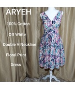 Aryeh double v neckline cotton floral print dress size L  - $22.00