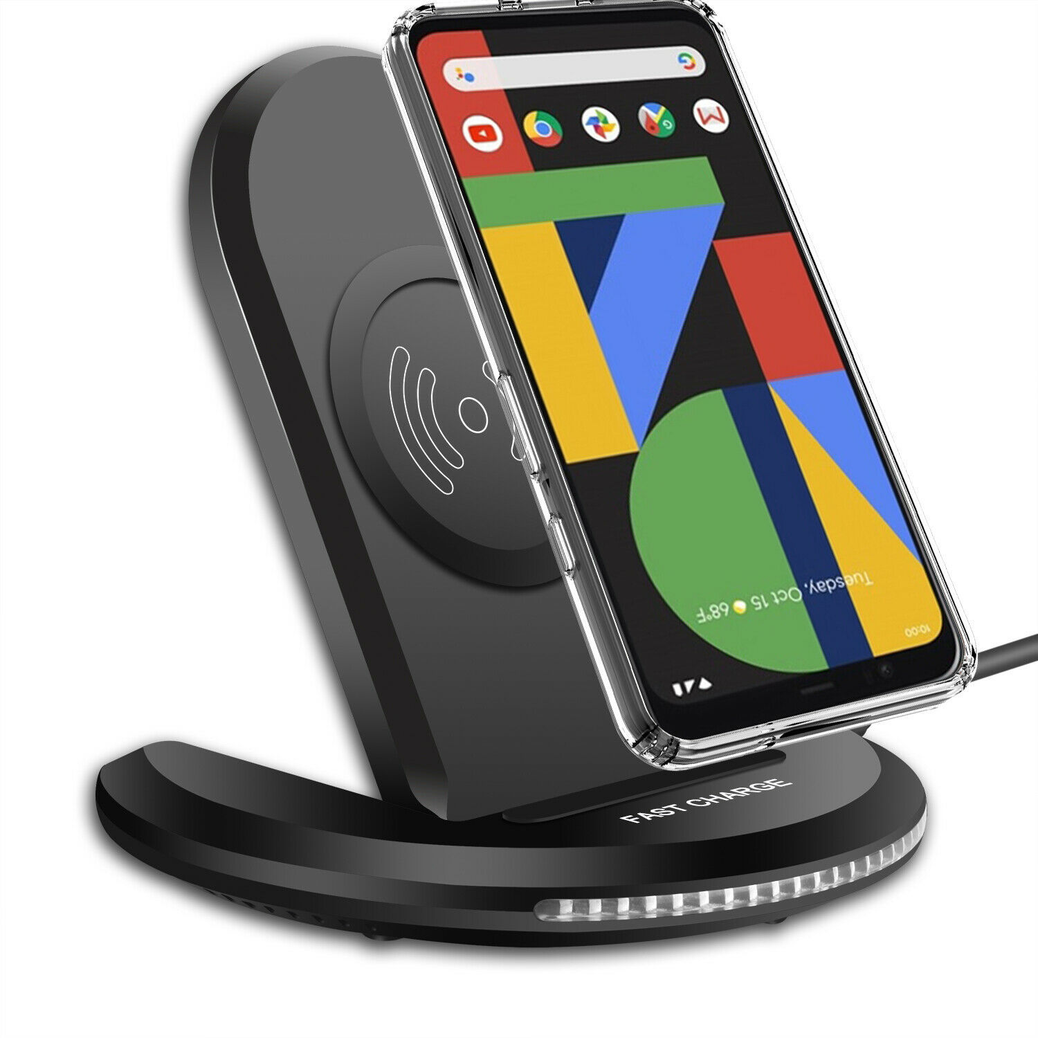 For Google Pixel 4/4 XL 3/3 XL Qi Wireless Fast Charger Charging Stand