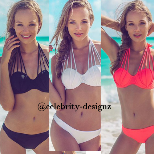 Image of sw Celebrity Style Sexy Multi-string Caged Halter Push Up Bra Bikini Swimwear