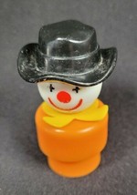 Vintage Plastic Fisher Price Little People Plastic Rodeo Clown Orange - $11.87