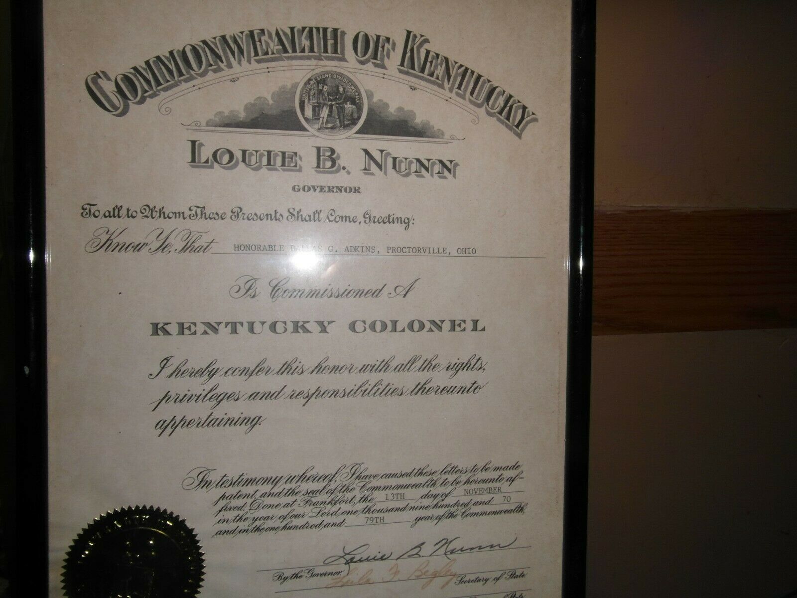 Vintage Honorable Kentucky Colonels Framed and similar items