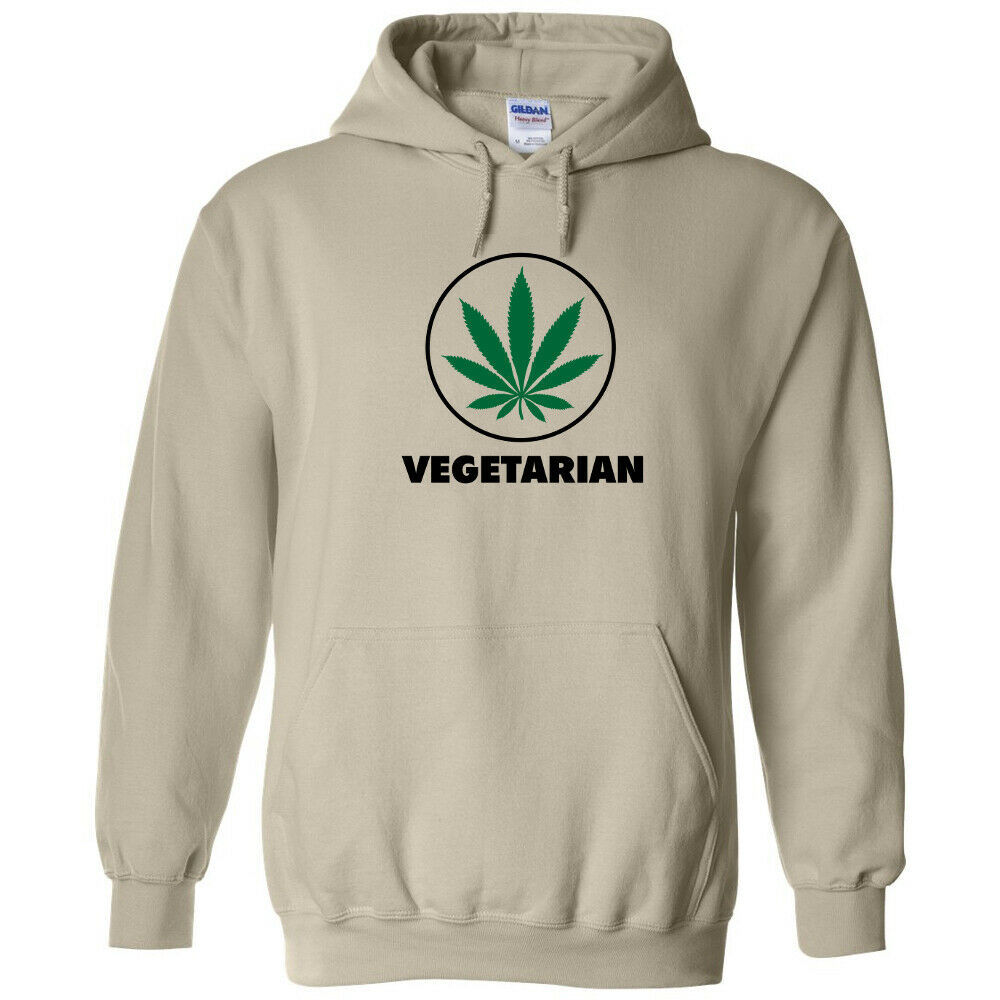 Vegetarian Pot Leaf Logo Cannabis Hoodie Sweatshirt Stoner Marijuana Gas Pot 420 - Sweatshirts 