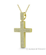 Latin Crucifix Cross CZ Crystal 39x20mm Pendant in .925 Sterling Silver ... - $34.19+