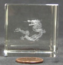 Crystal Paperweight Approx. 1-1/2x1-1/2x1-1/2&quot; two chips on corners   BGA - $3.99