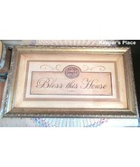 Antique Farmhouse Style BLESS THIS HOUSE Matted Framed Print Made In Canada - $18.00