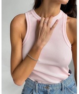 Pink casual cotton ribbed sleeveless summer women crop top tank blouse - $26.00