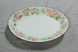 Beautiful Vintage Vernon Ware by Metlox Pink Rose Oval Serving Platter 13 3/4"  - $24.99