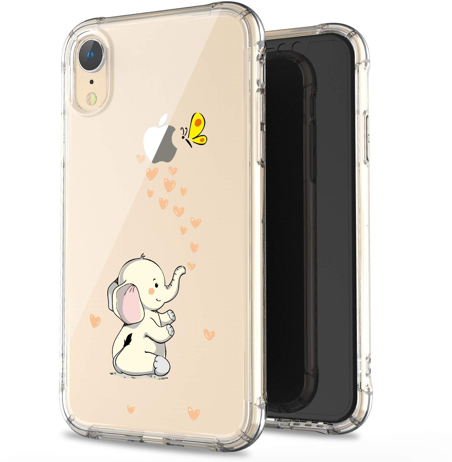 JAHOLAN Compatible iPhone XR Case Clear Cute Amusing Whimsical Design