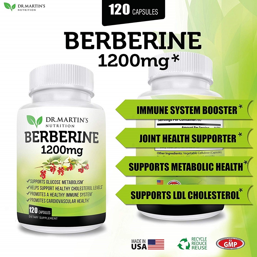 Dr Martin's Nutrition1200mg Berberine 20Caps Healthy Blood Sugar
