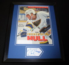 Brett Hull Signed Framed 1991 Sports Illustrated Magazine Cover Display Blues