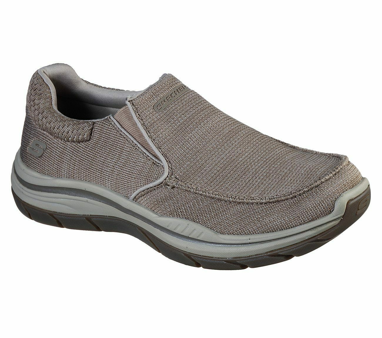 Skechers Taupe Shoes Men's Comfort Slip On Casual Memory Foam Loafer ...