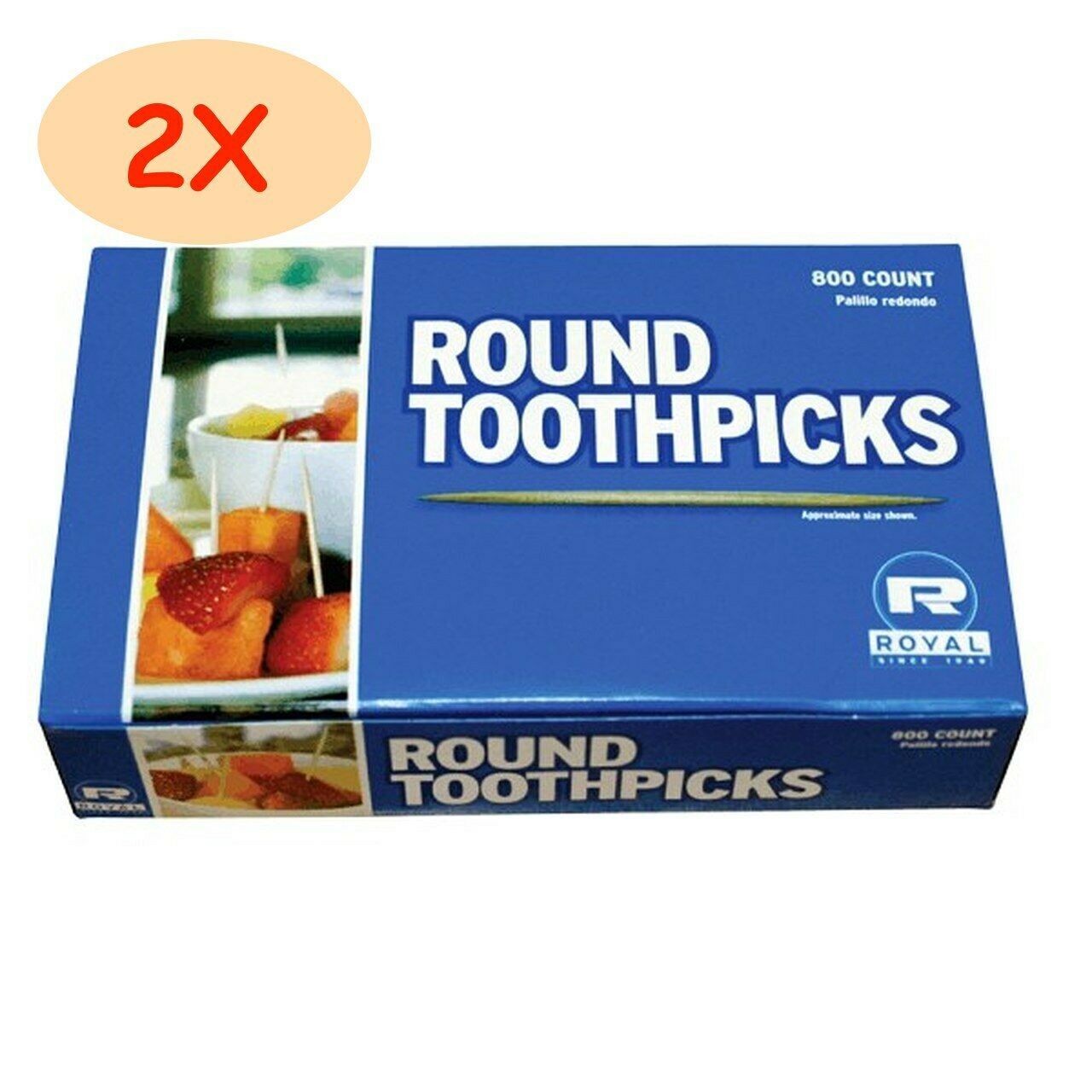 TOOTHPICKS ROYAL ROUND TOOTHPICKS 1600 Ct (2 PACKS OF 800) QUALITY