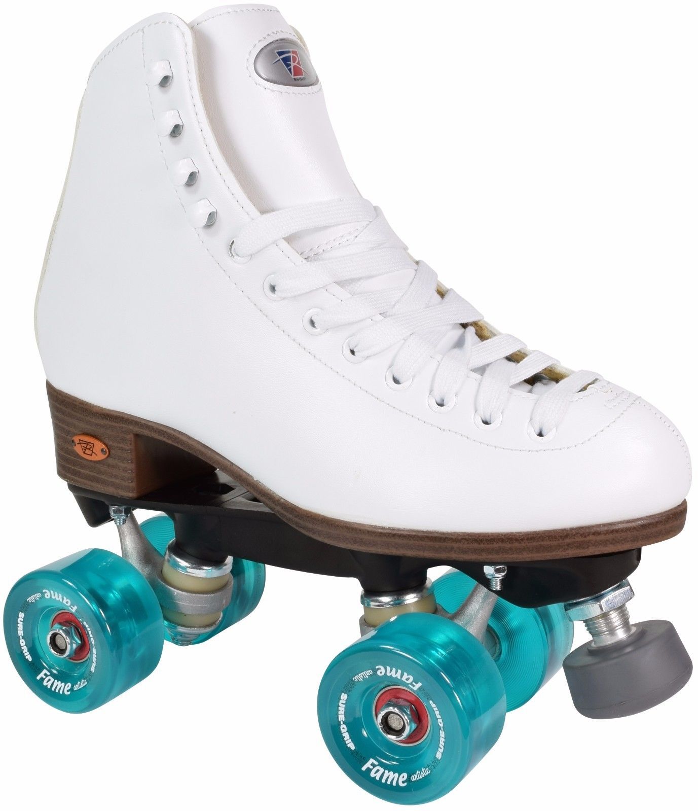 Riedell 111 Fame Roller Skates High Top Artistic Skate Clear Teal