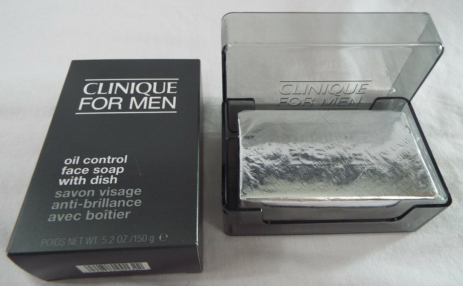 Clinique For Men Oil Control Face Bar Soap With Dish 5.2 oz Cleansers