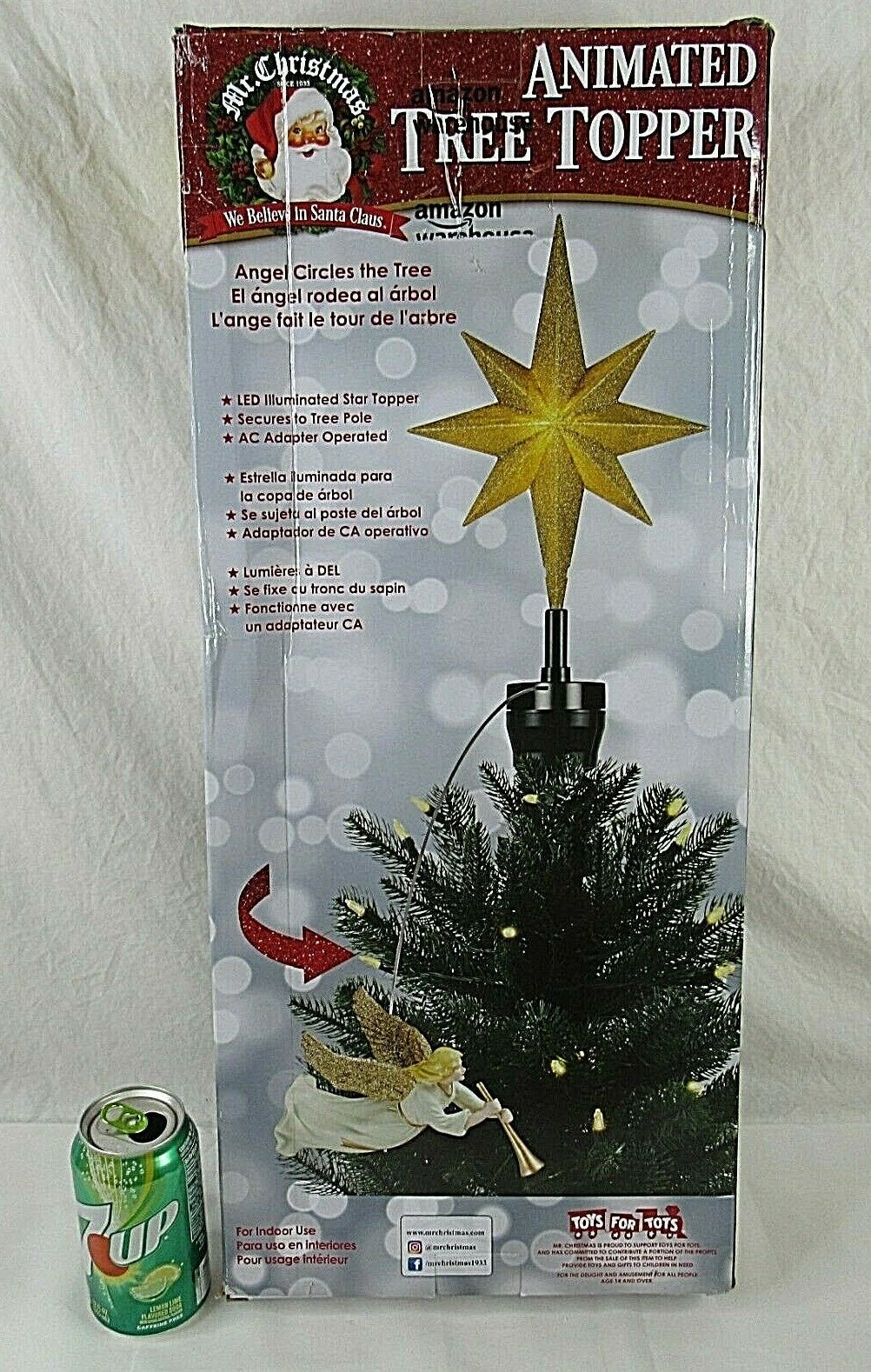 Mr Christmas Tree Topper Angel and Star Lighted Animated Tree Toppers
