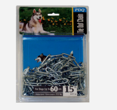 Pdq Boss Pet 15' Dog Tie Out Chain Dark Gray Steel Large Size 60 Lbs 09415 New - $30.04