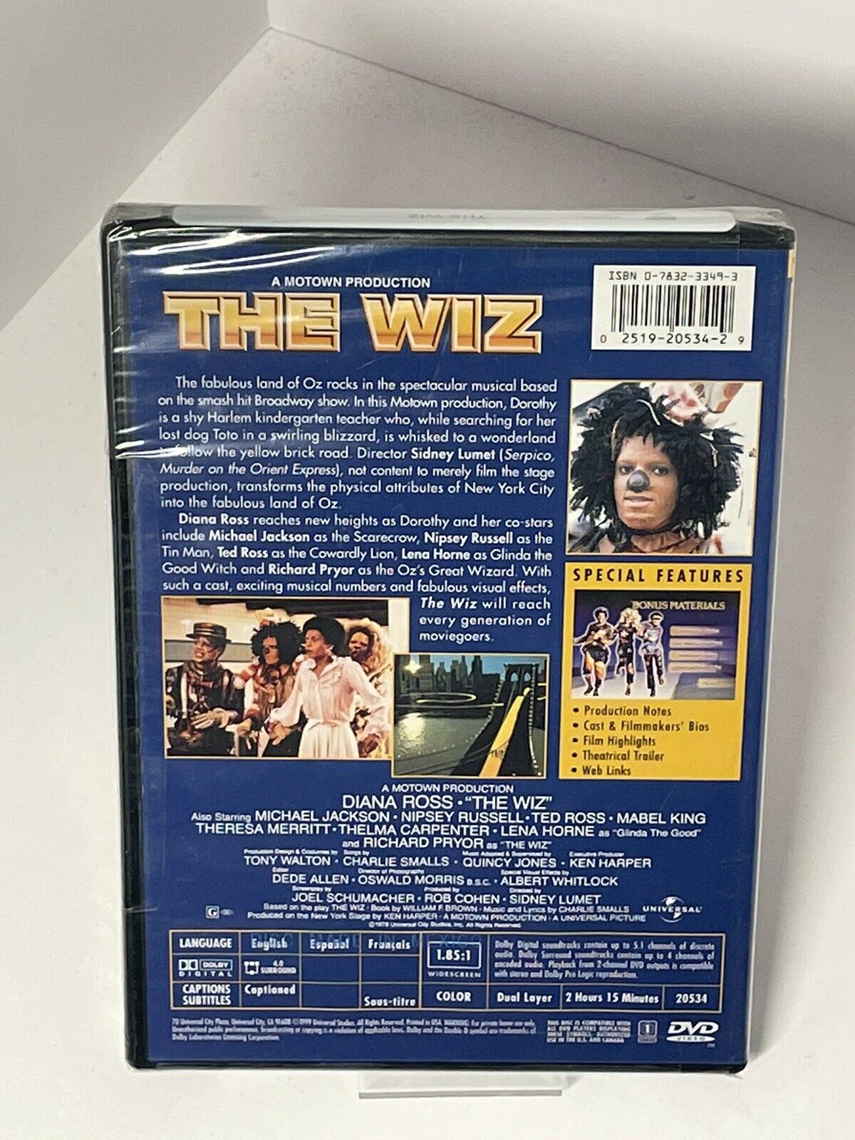 THE WIZ Diana Ross DVD Michael Jackson Richard Pryor Classic Oz Wizard ...