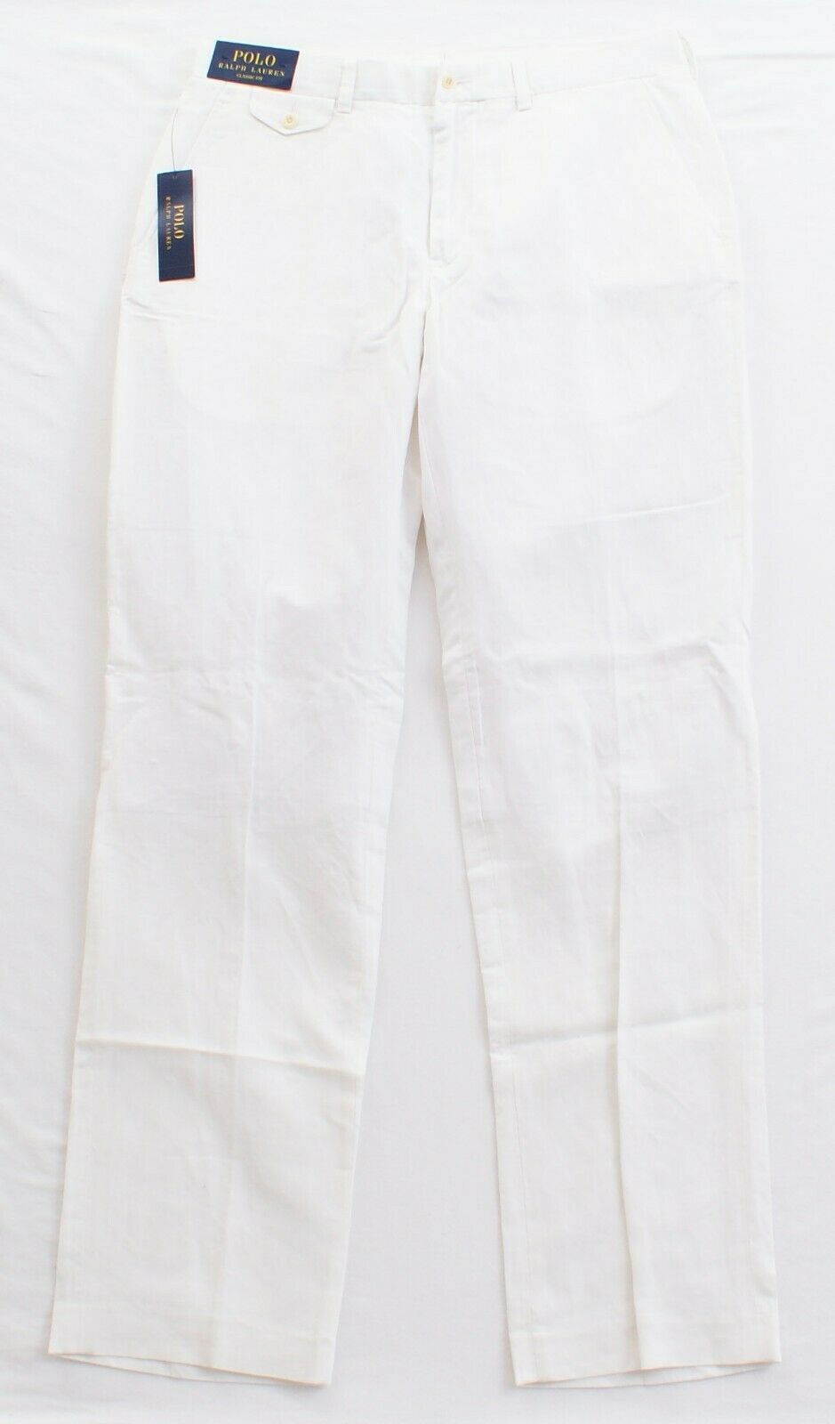 Polo Ralph Lauren White Classic Fit Flat Front Linen & Silk Blend Pants ...