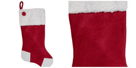 18-Inch Red and White Velvet, Corduroy, and Sherpa Christmas Stocking - ... - $53.99