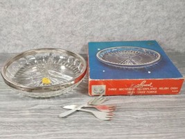 Leonard Silver Vintage round relish dish (silver plated) w/ divided glas... - $13.46