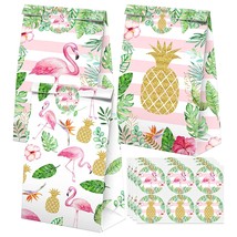 Flamingo Party Favors Candy Bags With Stickers - Pine Goodie Gift Trea - $25.99