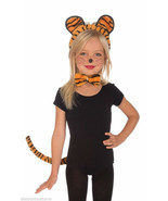 CHILD PLUSH TIGER SET EARS BOW TIE TAIL KIDS HALLOWEEN COSTUME ACCESSORY... - $5.79