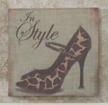 Stiletto Shoe Stretched Linen Print - 15.7 x 15.7 - 5 Designs Women Fashion Wall image 5