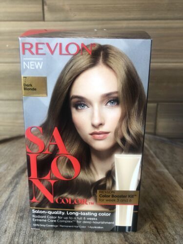 Revlon Salon Color #7 Dark Blonde Color Booster Kit 100% Gray Coverage Permanent - $14.92