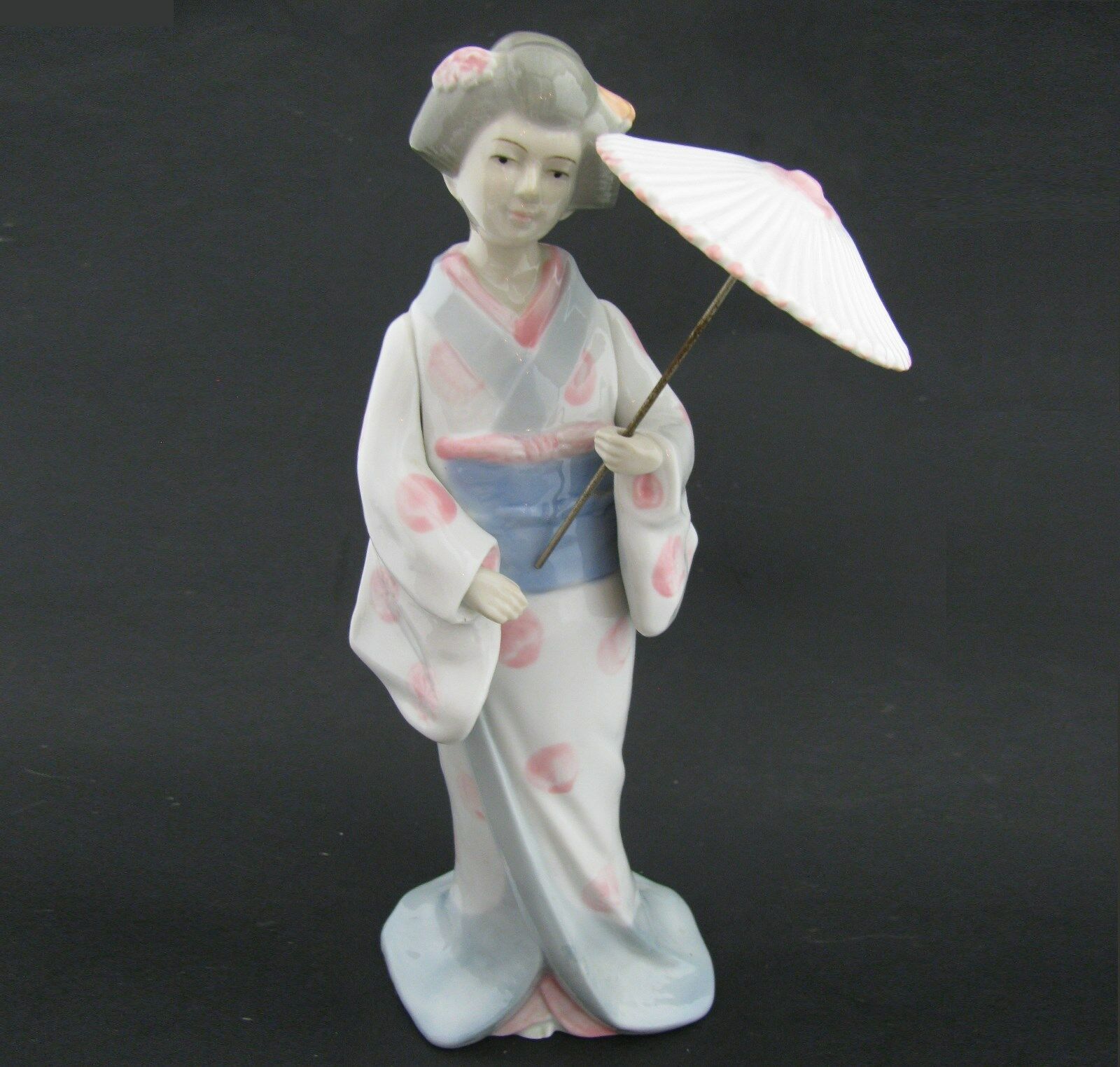 Vintage KPM Japanese Geisha Girl with Umbrella Parasol Porcelain