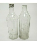 Vintage Lot of 2 Bottles 1 Pint Owens Illinois Clear and HJ Heinz 211 wi... - $15.04