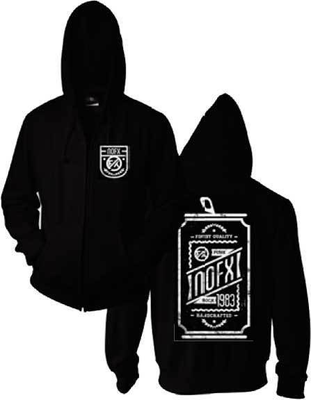 Image of NOFX BEER CAN PUNK ROCK MUSIC SINCE 1983 SWEAT SHIRT ZIP UP HOODIE S-XL