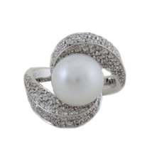 Pearl Diamond White Gold Ring  - $2,225.00