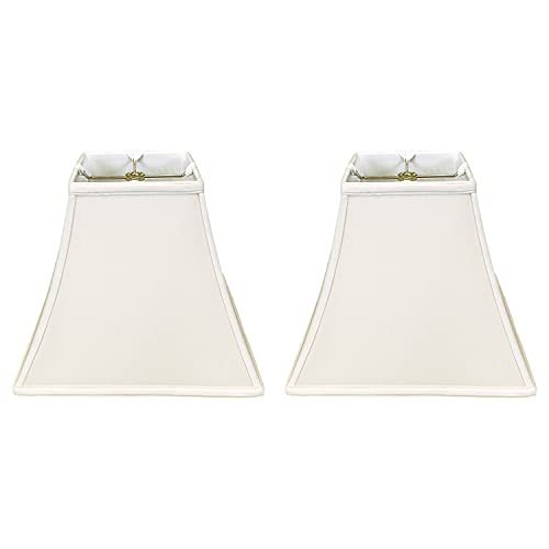 Royal Designs Set of 2 Square Bell Basic Lamp Shade, White, 5 x 10 x 9