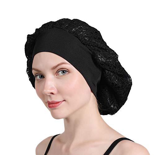 Luxury Wide Band Satin Bonnet Chemo Turbans Satin Turban Lace Hat Night ...