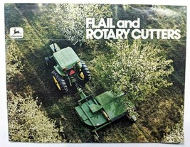 John Deere Vintage Color Brochure Flail &amp; Rotary Cutters Shredders 70s 80s - $26.02