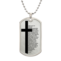 Lord's Prayer German Vater Unser Necklace Dog Tag Stainless Steel or 18k Gold w  - $42.70+