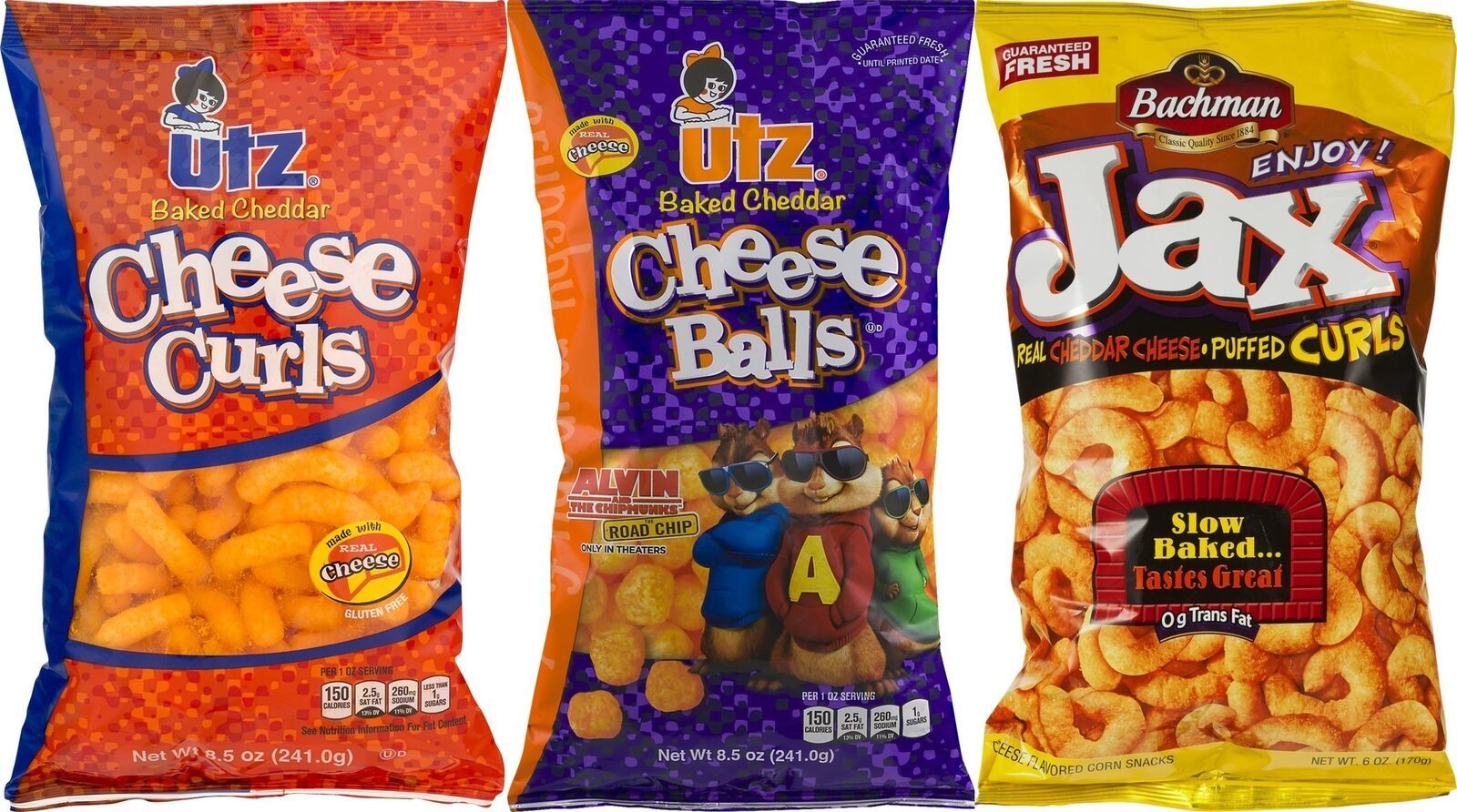 Utz and Bachman Baked Cheddar Cheese Curls and Baked Cheese Balls