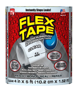 Flex Tape Strong Rubberized Waterproof Tape, 4 Inches x 5 Feet, Clear - $23.79