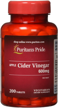 Puritans Pride Apple Cider Vinegar 600 mg Tablets, 200 200 Count (Pack of 1) - $14.49