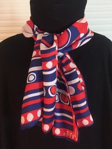 Vintage 60s Vera Neumann rectangular silk scarf (Red, White & Blue)